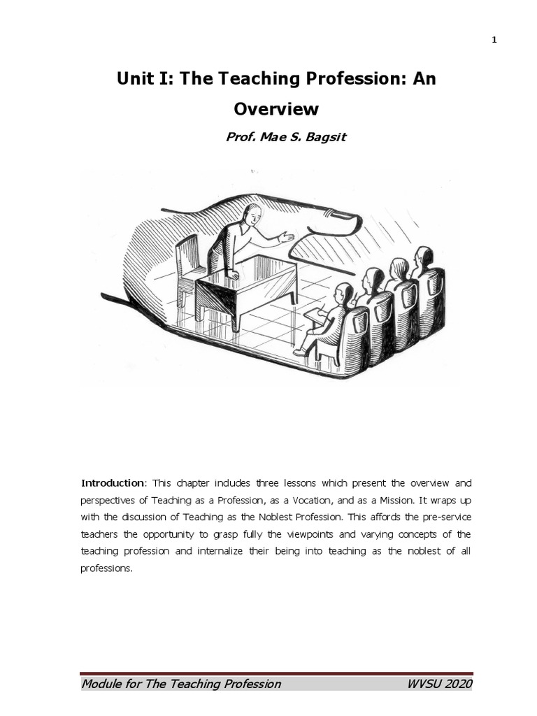 Overview of the Teaching Profession | PDF | Teachers | Distance Education