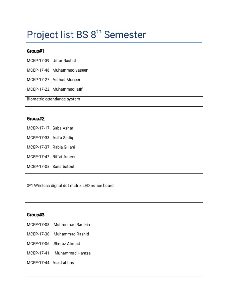 Project List With Name | PDF