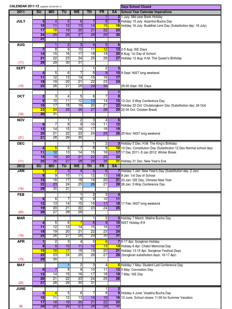Calendar 2011 12 | PDF