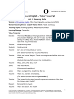 Let's Teach English - Video Transcript: Unit 3: Speaking Skills