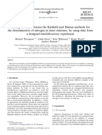 Testing For Bias Between The Kjeldahl and Dumas Methods For The Determination of Nitrogen in Meat Mixtures, by Using Data From A Designed Interlaboratory Experiment