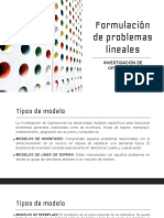 FROMULACION DE PROBLEMAS LINEALES