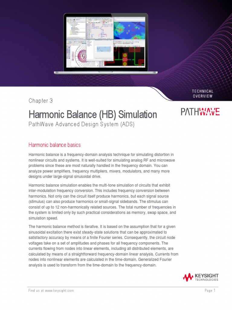 Keysight ADS Example Book CH 03 Harmonic Balance Simulation 59921453 PDF Electrical