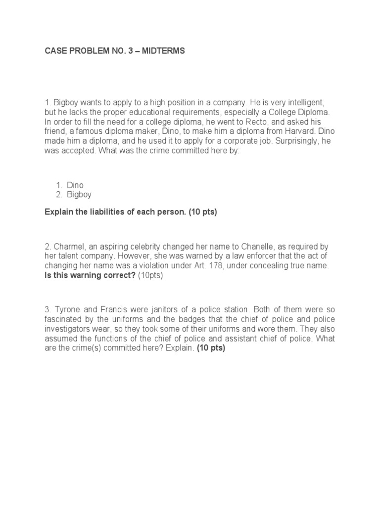 Case Problem No. 3 - Midterms | PDF