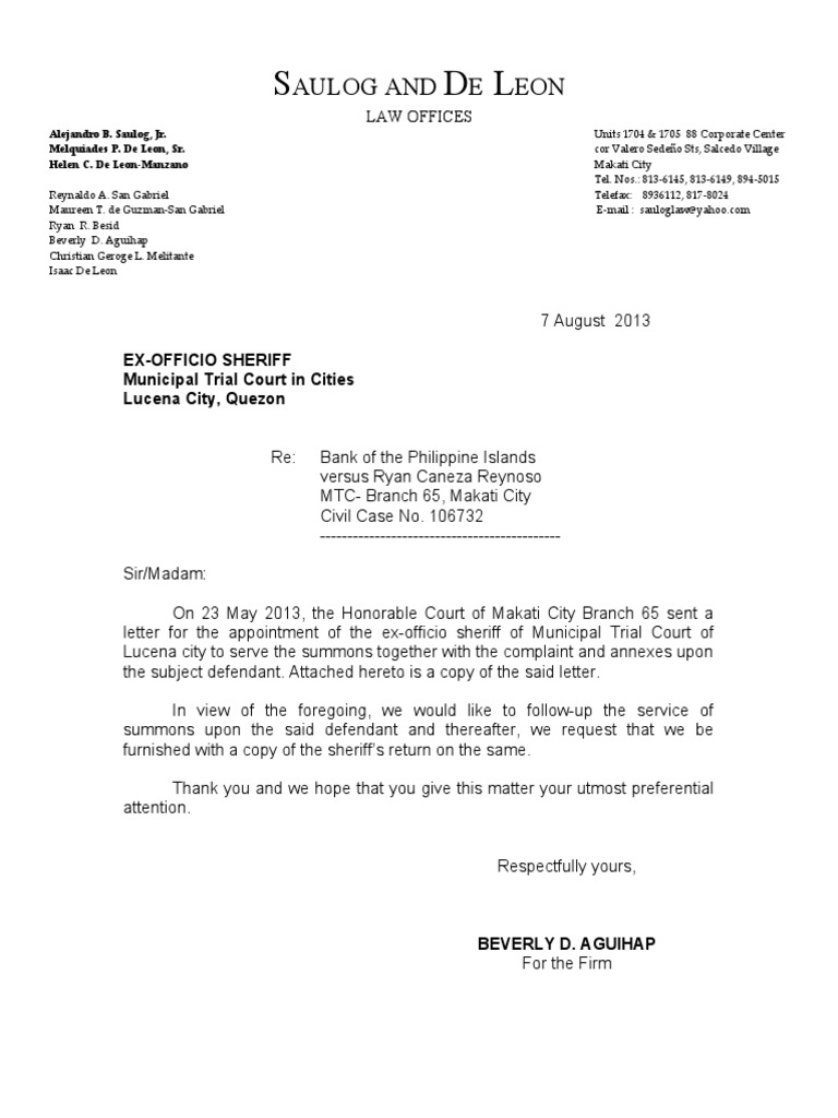 Request Letter To ExOfficio Sheriff 8.7.13 PDF