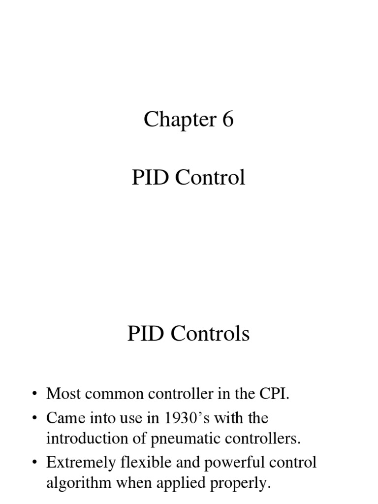 Chapter 6 PID Control | PDF | Control Theory | Mathematics