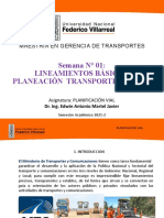 SEMANA N° 01 LINEAMIENTOS BASICOS  PLANEACION  TRANSPORTE URBANO