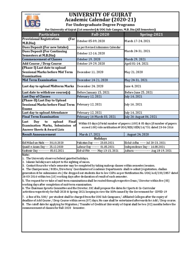 Academic Calendar 2020 21 1st Semester PDF Academic Term Academia