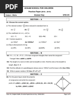 Udgam School For Children Practice Paper Answer Key Std:Vii