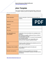 Job Description Template: Business Plan Template by Entrepreneur Media SA (Pty LTD)
