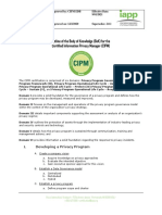 Outline of The Body of Knowledge (Bok) For The Certified Information Privacy Manager (Cipm)
