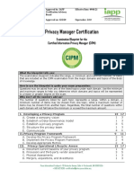 Privacy Manager Certification: Examination Blueprint For The Certified Information Privacy Manager (CIPM)