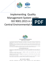 Implementing Quality Management System Under ISO 9001:2015 in The Central Environmental Authority