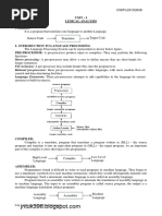 Unit - I Lexical Analysis Translator