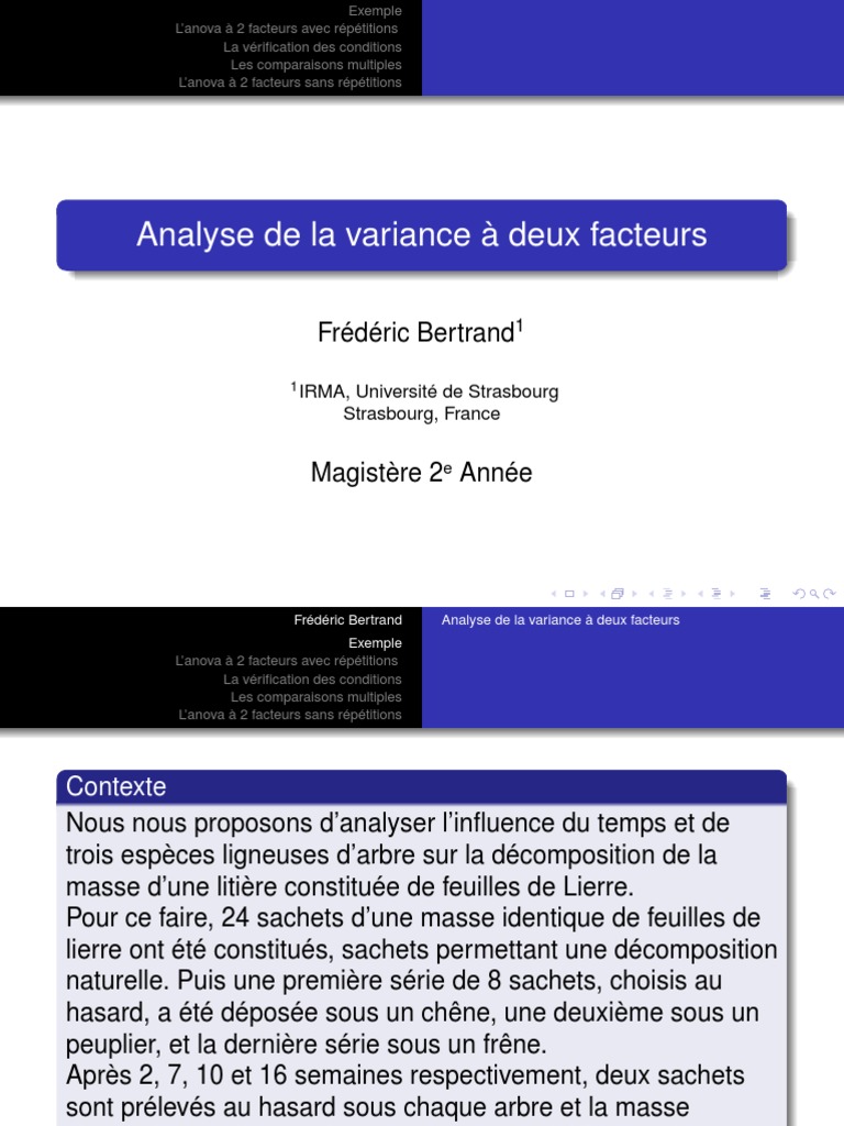 Anova 2 | Download Free PDF | Analyse de la variance | Inférence ...