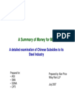 China Subsidies Summary Money For Metal