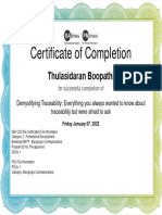 Certificate of Completion: Thulasidaran Boopathi