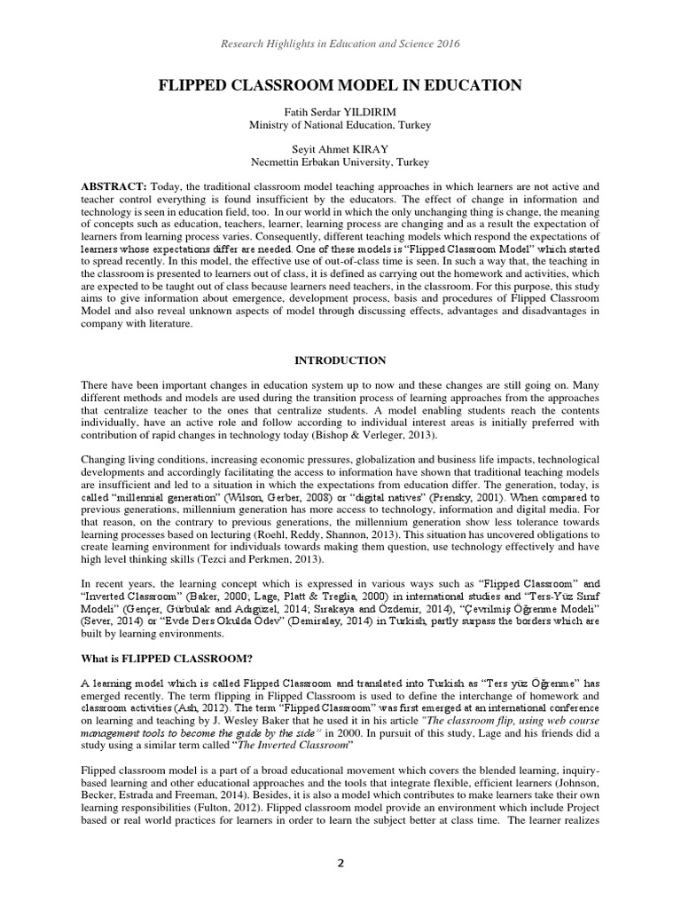 Flipped Classroom Model in Education | PDF | Teachers ...
