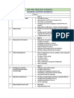 SAP GRC Process Control Training Content Schedule