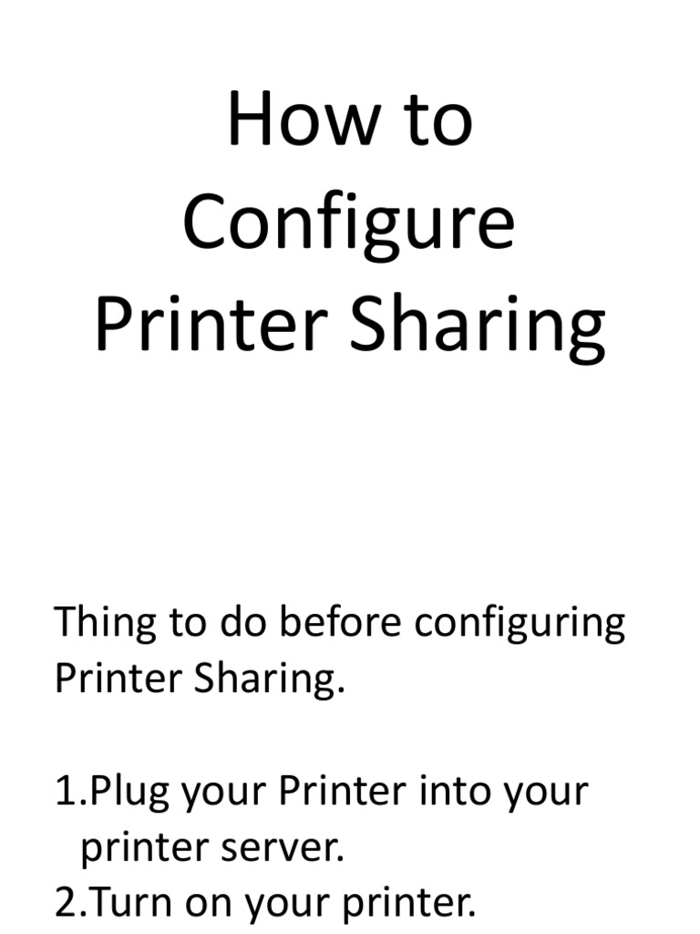 Configure Network Printer Sharing | PDF | Business | Technology ...