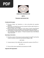 Computer Organization UNIT-3 Processor and Control Unit: Fundamental Concepts