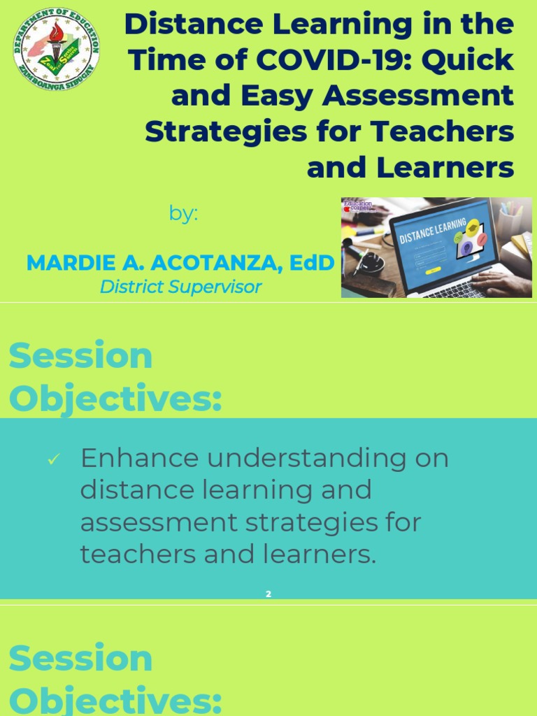 Final Distance Learning and Assessment Methods 1 | PDF | Distance ...