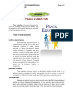 Peace Education: Peace Education Is The Process of Acquiring The