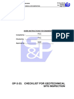 G&P Geotechnics Site Inspection Checklist