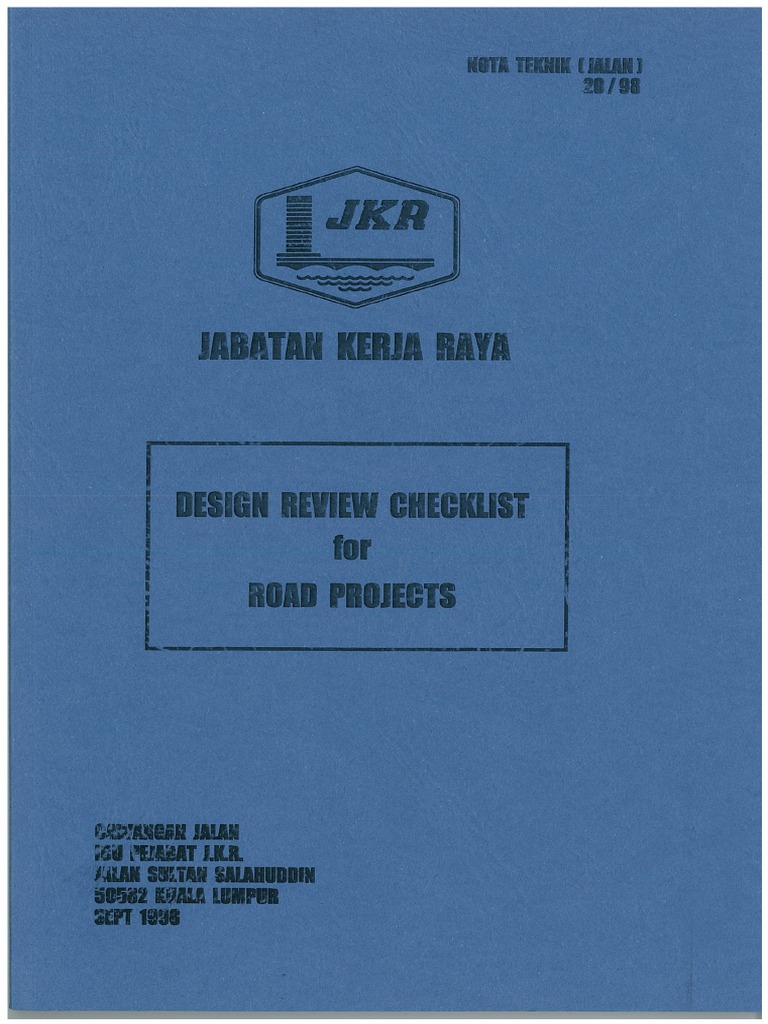 Design Review Checklist For Road Projects | PDF