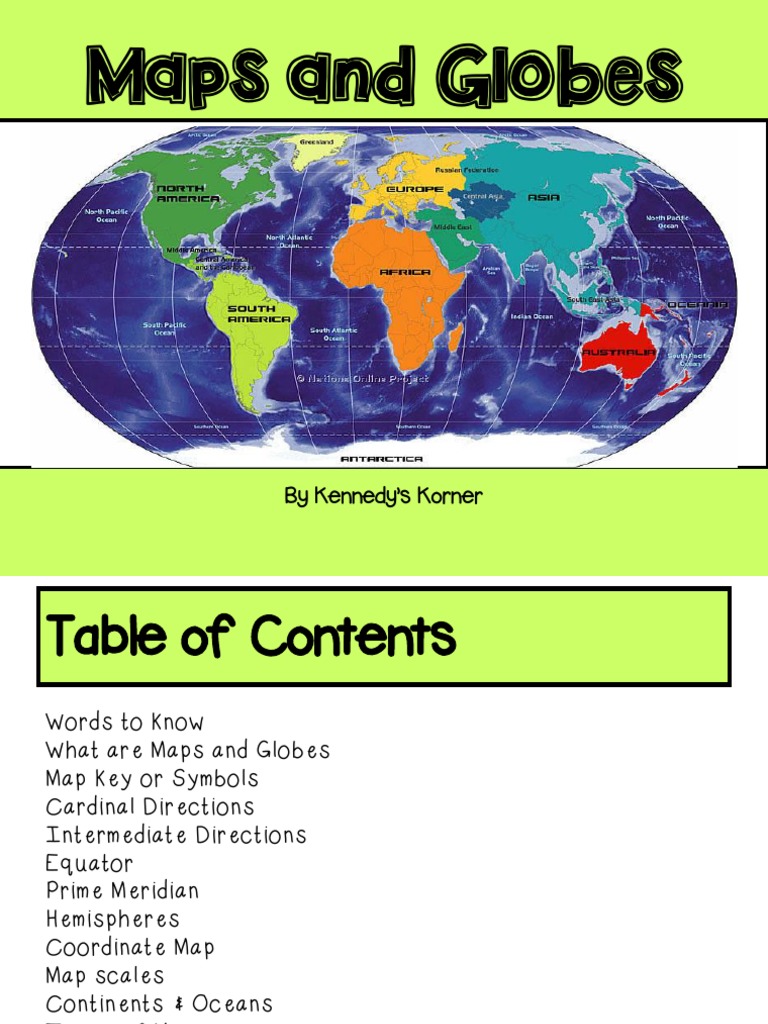 Maps and Globes Powerpoint PDF Latitude Longitude