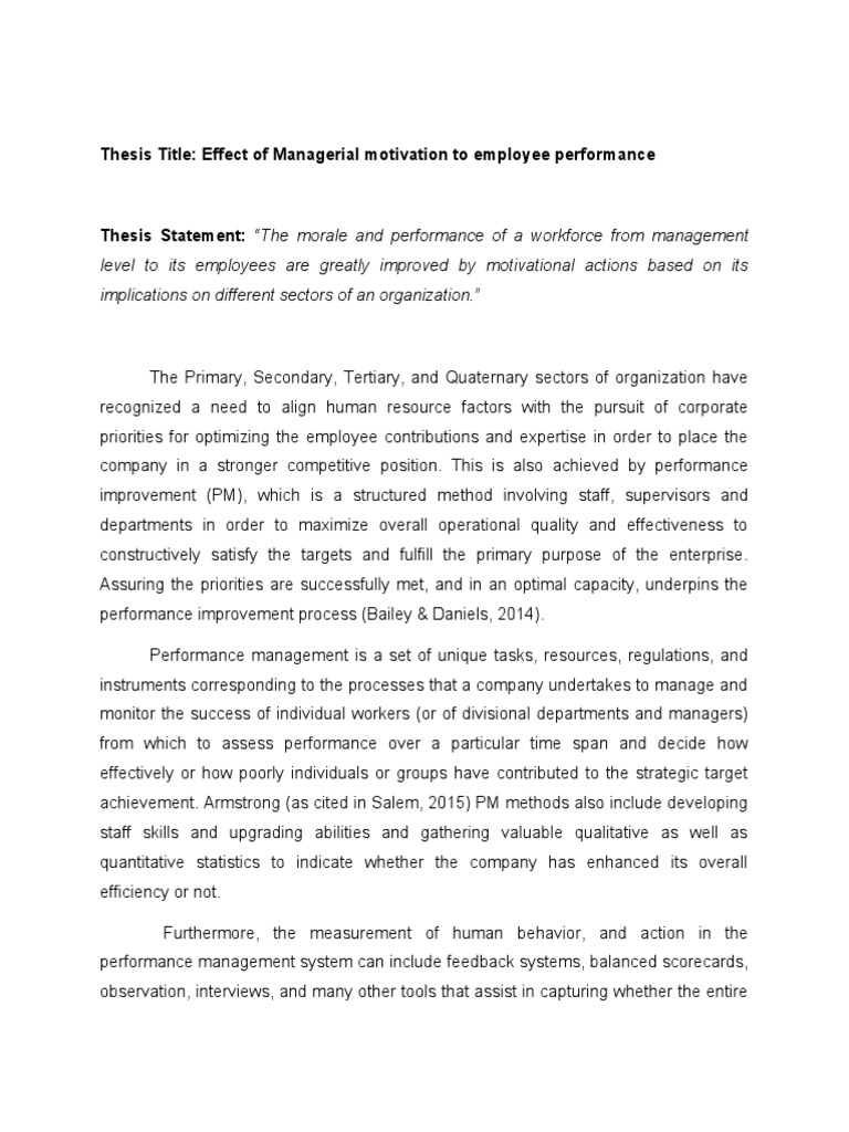 Managerial Motivation's Impact on Performance | PDF | Motivation ...