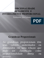 Proporcionalidade DiretamenteInversamente Proporcional 8ºAno