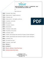 Planejamento de Língua de Inglesa - 9º Ano A - 1º Bimestre - 2022