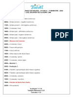 Planejamento de Língua de Inglesa - 8º Ano A - 1º Bimestre - 2022