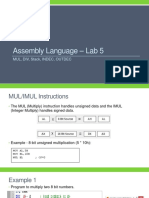 Assembly Language - Lab 5 MUL, DIV, Stack, INDEC, OUTDEC