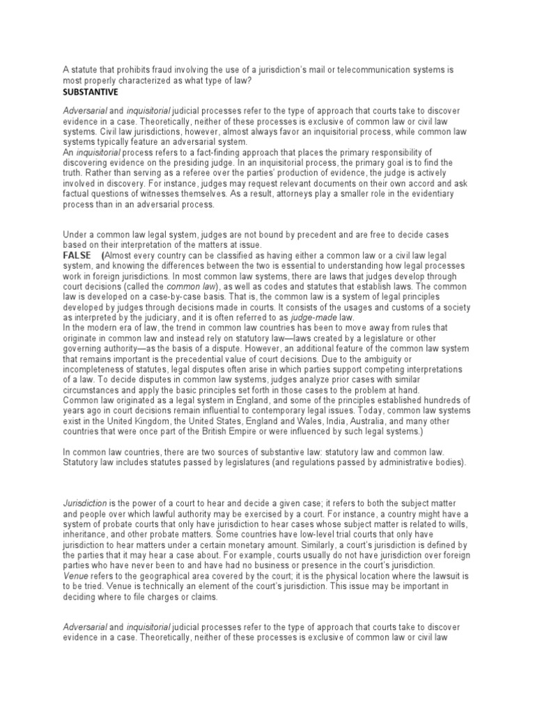Understanding Common vs. Civil Law Systems | PDF | Legal Remedy | Lawsuit