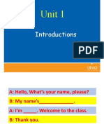 Unit 1 Introductions and Conversations