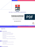 Fundamentos de Matemática (EPN): Ecuaciones e Inecuaciones