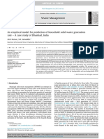 (2017) An Empirical Model For Prediction of Household Solid Waste Generation Rate - A Case Study of Dhanbad, India