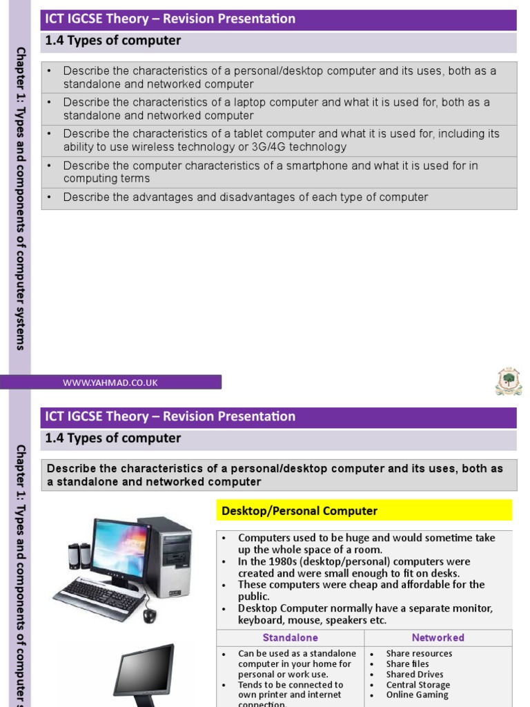1.4 Types of Computer | PDF | Internet | Laptop