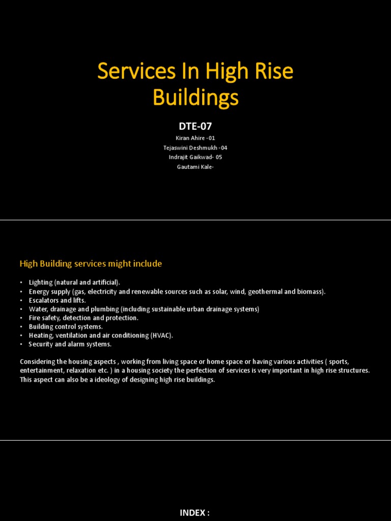 Services in High Rise Buildings-Grp Sub-13-10-20 | PDF | Fire Safety ...