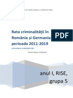 Rata Criminalitatii in Romania Si Germania, Analiza Comparativa Sociologie