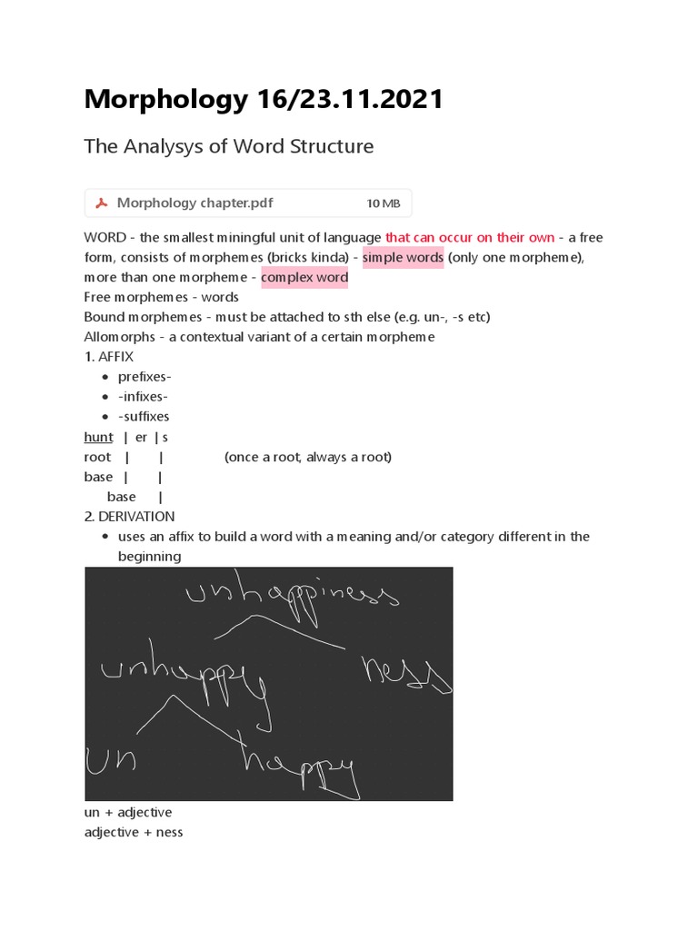 Understanding Word Structure in Morphology | PDF | Word | Morphology ...