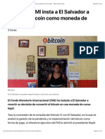 Por Qué El FMI Insta A El Salvador A Retirar El Bitcoin Como Moneda de Curso Legal - BBC News Mundo