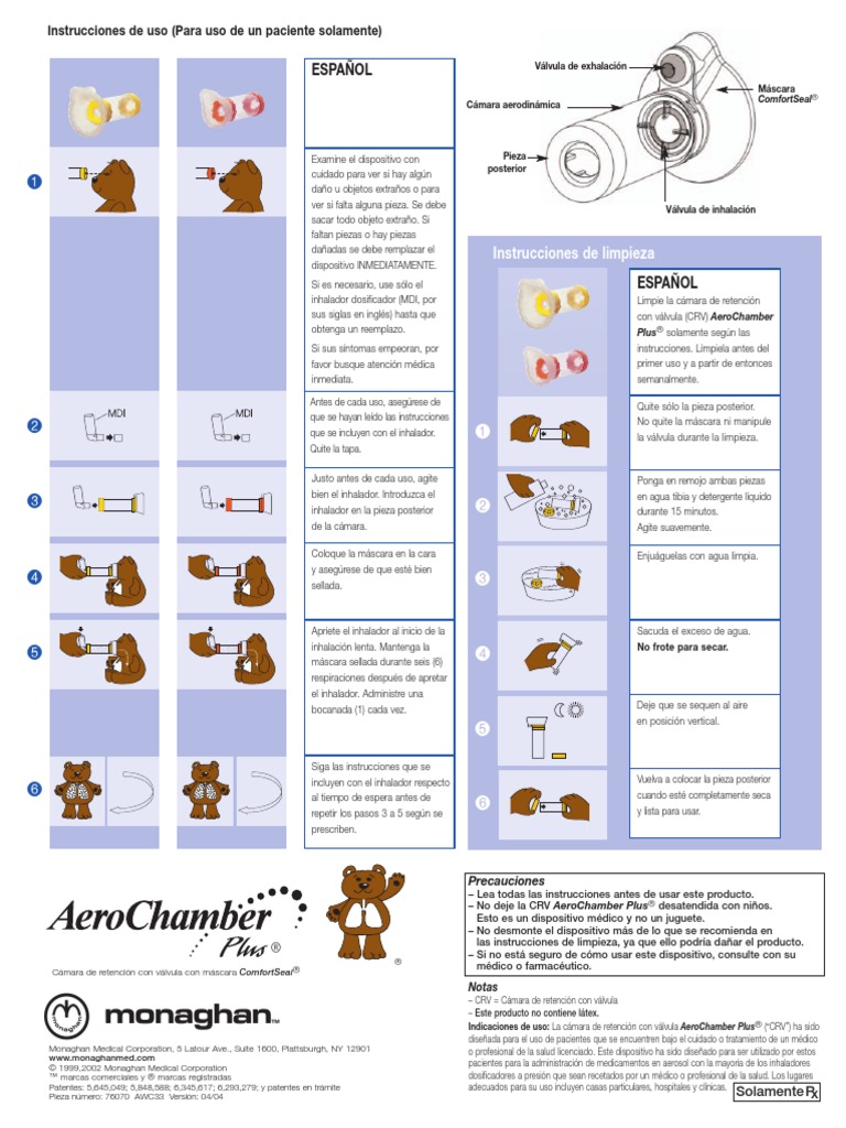 Aerochamber Con Mascara Instrucciones Tcm28 195266 | PDF | Medicina CLINICA  | Ciencias de la Salud, image size:768x1024