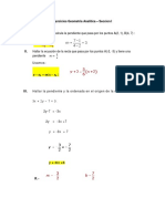 Ejercicios de geometría analítica - Cálculo de pendientes, ecuaciones de rectas y puntos notables