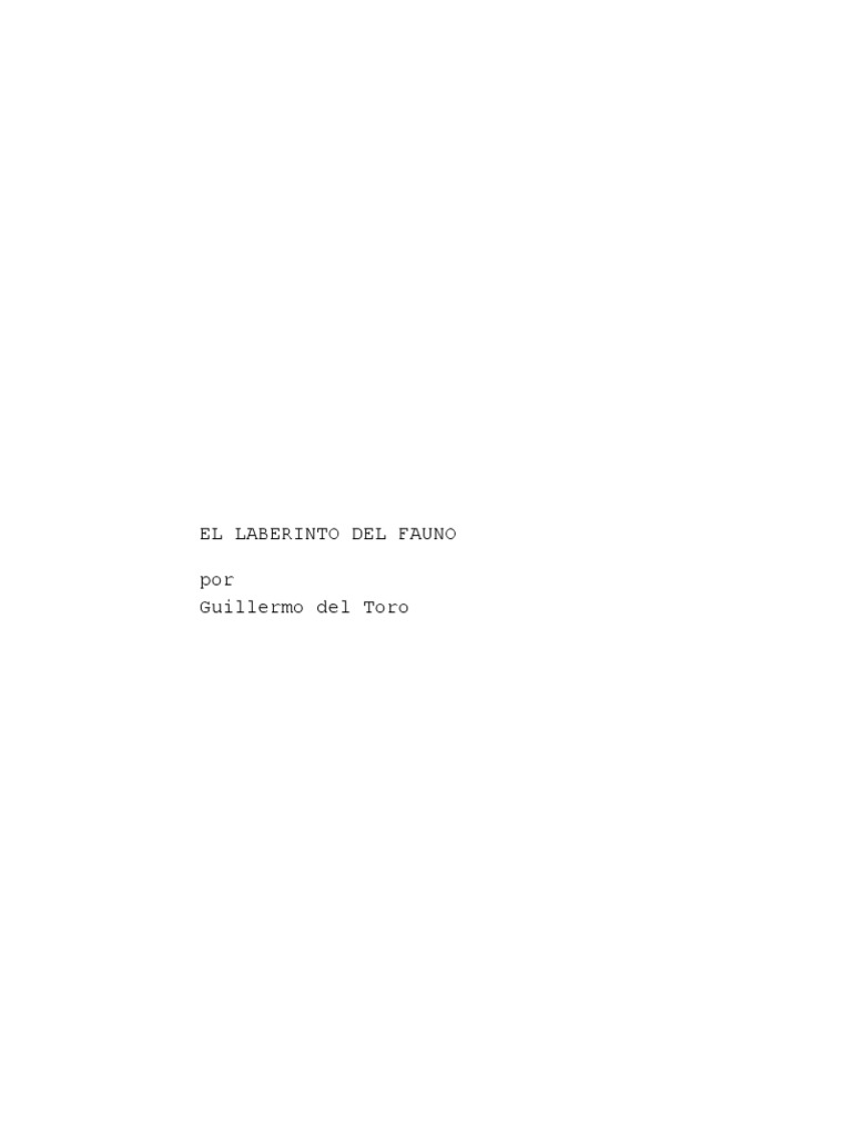 Pans Labyrinth Spanish Screenplay PDF