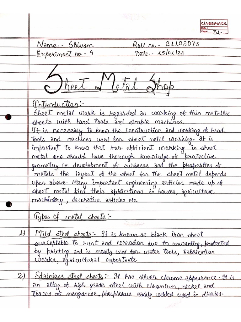 Sheet Metal Shop Pdf