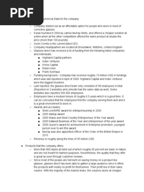 Glasses Direct Competitor analysis