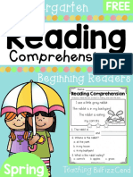 Free Kindergarten Reading Comprehension Spring Edition